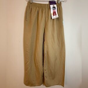 Go Colors palazzo tan elastic waist wide leg ankle pants SZ LG